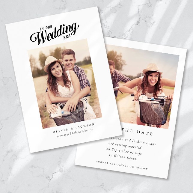 Kalligrafie-Skript Moderne Hochzeit von Fotos Save The Date (Von Creator hochgeladen)