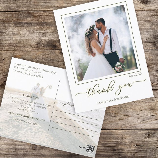 Kalligrafie-Skript Modernes, einfaches Zwei-Foto-E Postkarte (Von Creator hochgeladen)