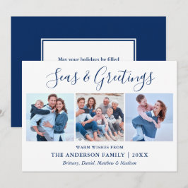 Kalligrafie-Skripte-Meere und Grüße 3 Foto Feiertagskarte