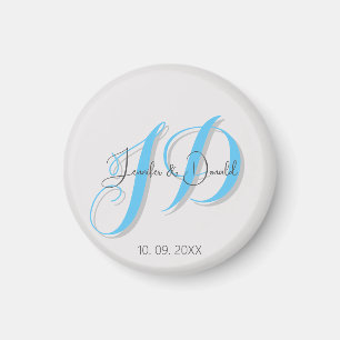 Kalligrafie-trendige klassische Schrift-Monogramm Magnet