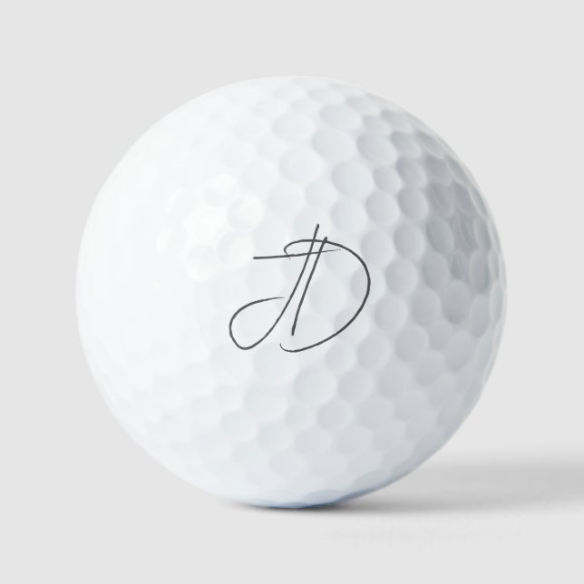 Kalligrafie trendiges klassisches Monogramm  Golfball (Vorderseite)