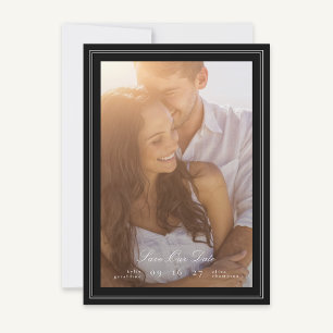 Kalligrafie und Gerahmtes klassisches Foto der Sch Save The Date