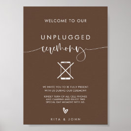 Kalligrafie-Unplugged-Zeremonie Hochzeitszeichen Poster