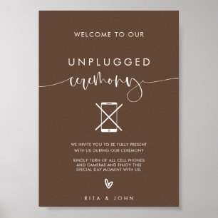 Kalligrafie-Unplugged-Zeremonie Hochzeitszeichen Poster