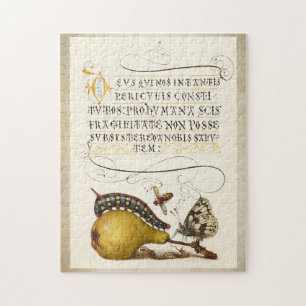 Kalligrafie vergoldet anfänglicher Vintager Birne Puzzle