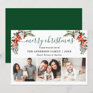 Kalligrafie Wasserfarbe Winter Bloral 3 Foto Feiertagskarte