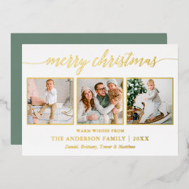 Kalligrafie Weihnachten 3 Foto Sage Green Gold Folien Feiertagskarte