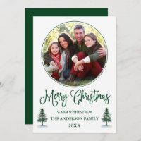 Kalligrafie Weihnachten Runde Foto Rahmen Green Pi