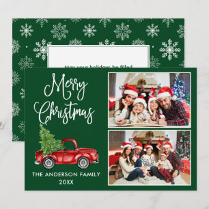 Kalligrafie Weihnachten Vintager Lkw Grün 2 Foto