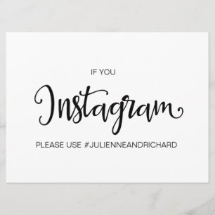 Kalligrafie   "Wenn du auf Instagram bist" Hochzei Einladung