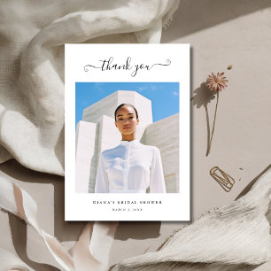 Kalligrafie Whimsy Schrift Foto-Bridal-Shower Dankeskarte