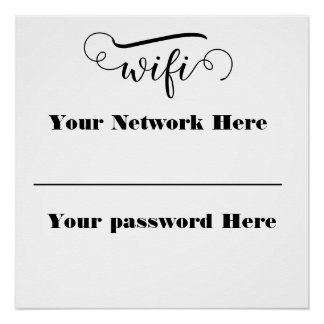 Kalligrafie-Wifi-Passwort-Podest-Schild Poster