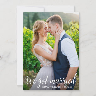 Kalligrafie Wir Got Verheiratete Hochzeitsfotokart Dankeskarte