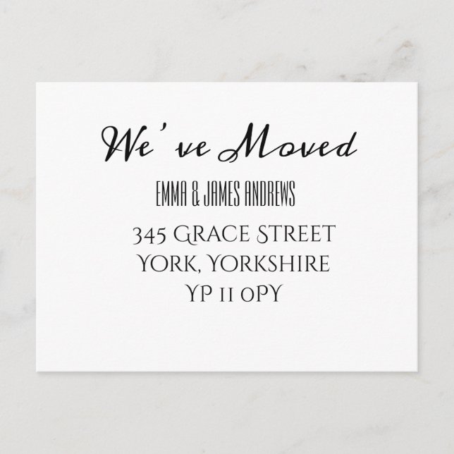 Kalligrafie Wir haben die Ankündigung verschoben P Postkarte (Vorderseite)