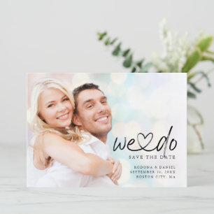 Kalligrafie Wir tun Verbundenes Herz Foto QR Code Save The Date