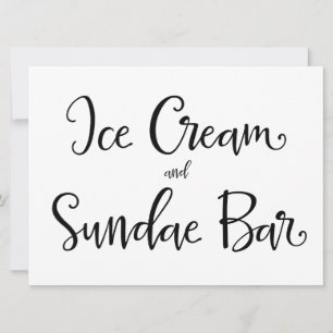 Kalligrafie Zeichen "Eiscreme und Sundae Bar"