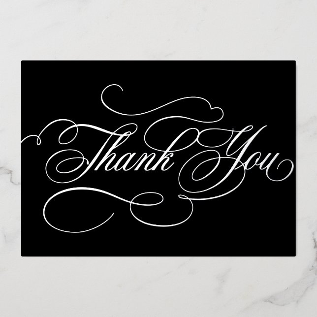 Kalligrafie zeitlos Silberhochzeit Danke Karte (Vorderseite)