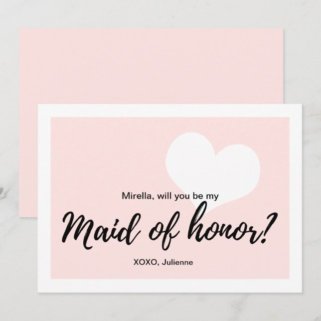 Kalligrafiestil "Werden Sie meine Trauzeugin sein? Einladung (Vorne/Hinten)