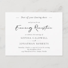 Kalligrafischer Abend Hochzeitsempfang Einladung Postkarte