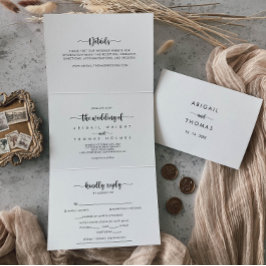 Kalligrafischer Dreierbrief falten die Hochzeit vo Dreifach Gefaltete Einladung