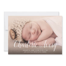 Kalligrafischer Name Foto Geburtsankündigung