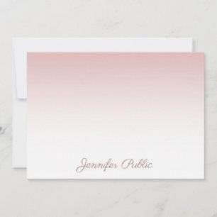Kalligrafischer Skriptname Elegante Rose Gold Temp Mitteilungskarte
