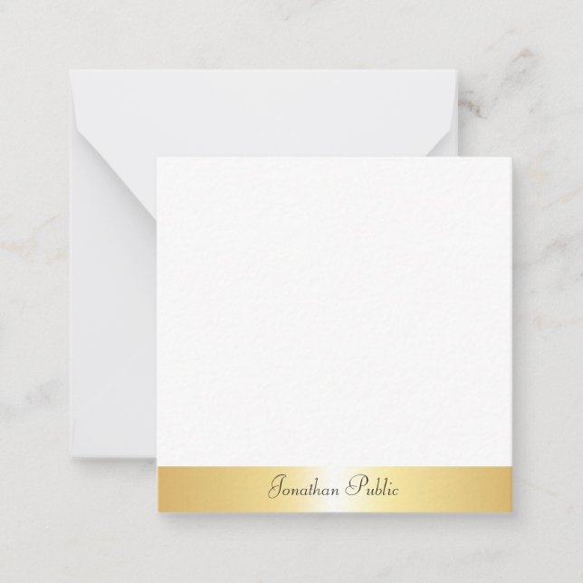 Kalligrafischer Skriptname Goldvorlage Mitteilungskarte (Vorderseite)