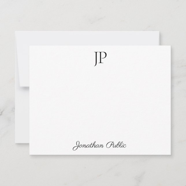 Kalligrafischer Skripttext Stilvolle Monogramm-Vor Mitteilungskarte (Vorderseite)