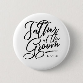Kalligrafischer Vater des Grooms elegant Button