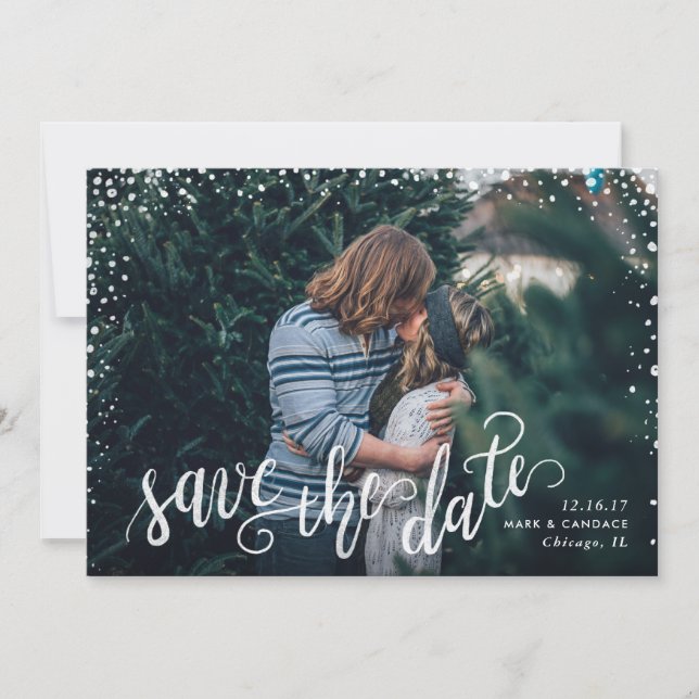 Kalligrafisches Foto Save the Date (Vorderseite)