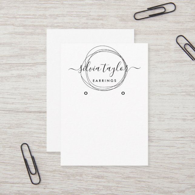 Kalligrafisches Handwerkspapier Ohrsichtkarte Visitenkarte (Vorderseite/Rückseite Beispiel)