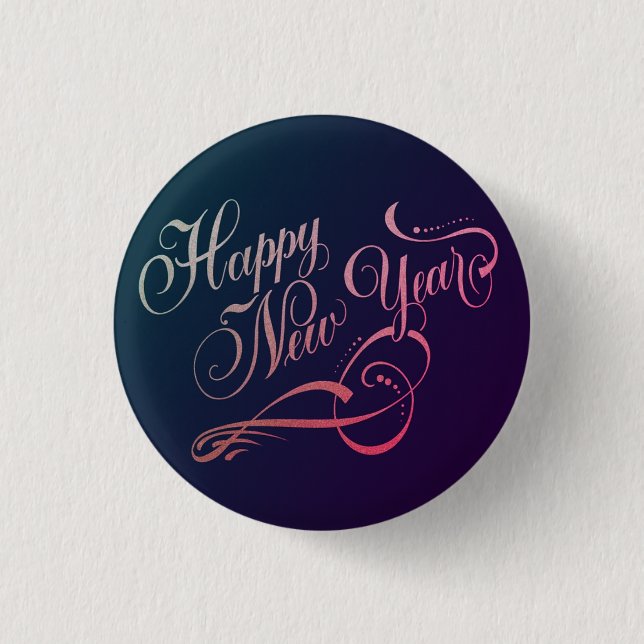 Kalligrafisches Neujahrsabzeichen 2026 Button (Vorderseite)