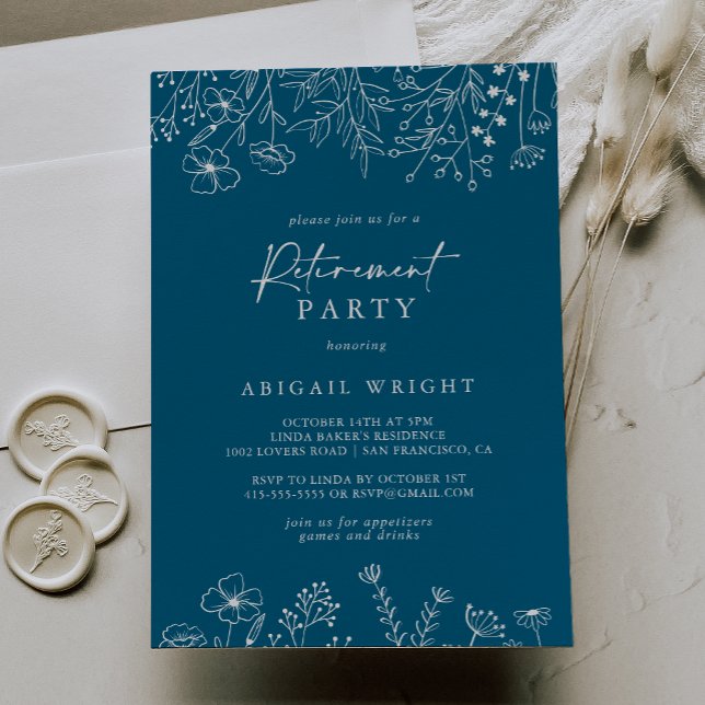 Kalligrafisches Party für das Ruhestand von Wildbl Einladung (Von Creator hochgeladen)