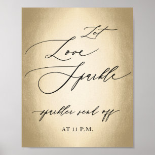 Kalligrafisches Skript Gelassen Liebe Sparkle Wedd Poster
