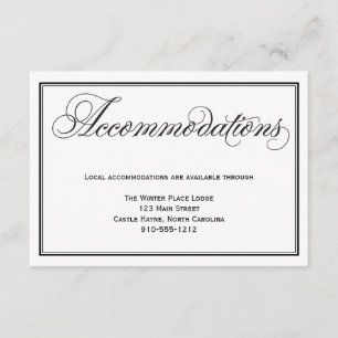 Kalligrafisches Skript Hochzeitsunterkunft Karte