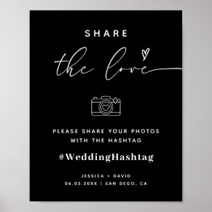 Kalligrafisches Skript teilen Sie die Liebe Weddin Poster