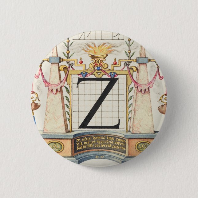 KALLIGRAPHIE ANTIQUE ALPHABET Z BUTTON (Vorderseite)