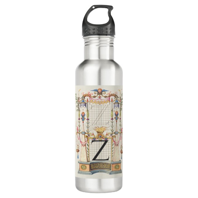 KALLIGRAPHIE ANTIQUE ALPHABET Z EDELSTAHLFLASCHE (Vorderseite)