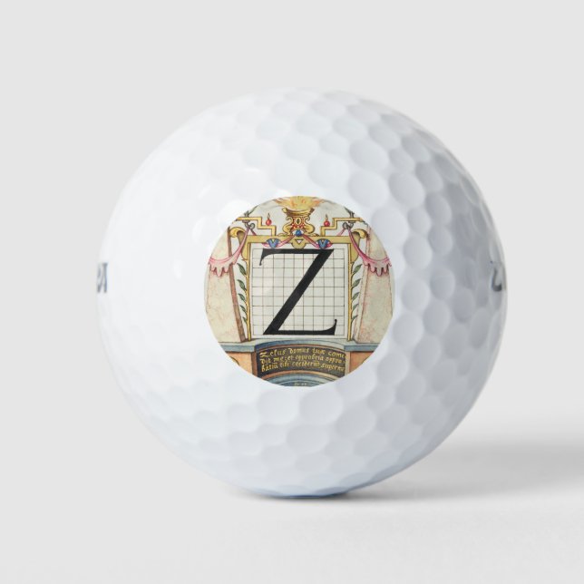 KALLIGRAPHIE ANTIQUE ALPHABET Z GOLFBALL (Vorderseite)