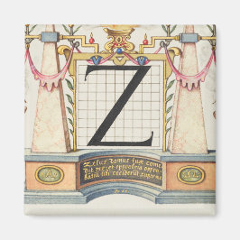 KALLIGRAPHIE ANTIQUE ALPHABET Z MAGNET