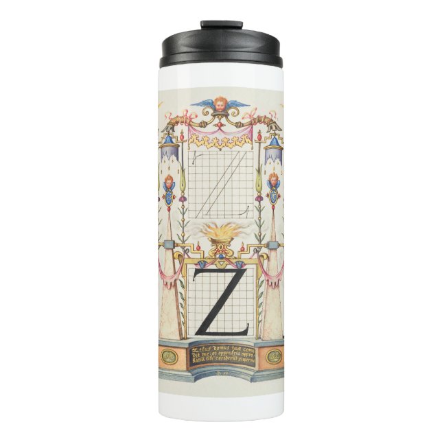 KALLIGRAPHIE ANTIQUE ALPHABET Z THERMOSBECHER (Vorderseite)