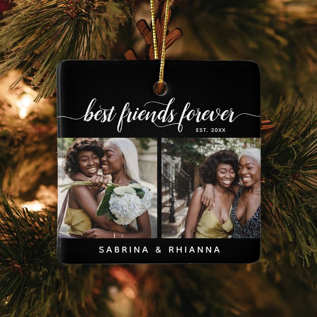 Kalligraphie Beste Freunde für immer 4 FotoCollage Keramikornament (Von Creator hochgeladen)