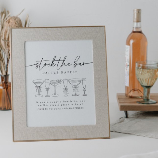 Kalligraphie-Bow trinkt Bar Raffle-Zeichen Poster (Von Creator hochgeladen)