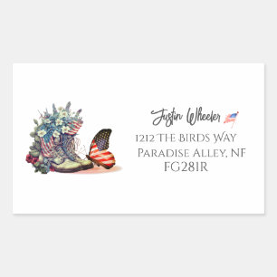 Kalligraphie der amerikanischen Stiefelfahne Rechteckiger Aufkleber