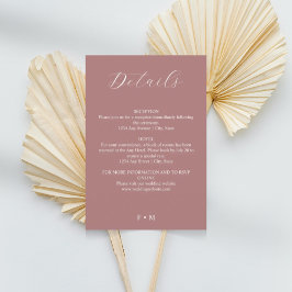 Kalligraphie der Rose Hochzeitskarte Begleitkarte