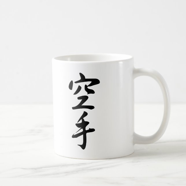 Kalligraphie des japanischen Wort-Karate Kaffeetasse (Rechts)