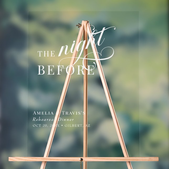 Kalligraphie: Die Nacht vor dem Probe Acrylschild (Neutral)