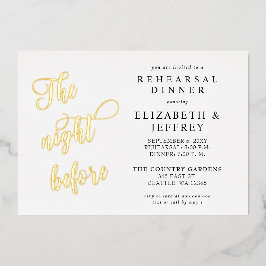 Kalligraphie: Die Nacht vor dem Probe Folieneinladung