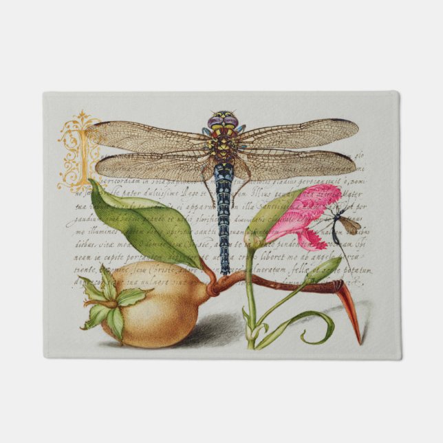 Kalligraphie (Dragonfly, Nelke & Birne)  Fußmatte (Vorderseite)