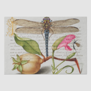 Kalligraphie (Dragonfly, Nelke & Birne) Seidenpapier